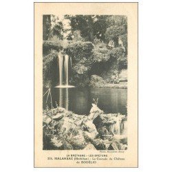 carte postale ancienne 56 MALANSAC. Cascade Château de Bodélio 1923