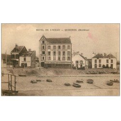 carte postale ancienne 56 QUIBERON. Hôtel de l'Océan et Buvette du Port