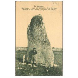 carte postale ancienne 56 QUIBERON. Menhir de Manemeur 1928