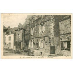 carte postale ancienne 56 ROCHEFORT-EN-TERRE. Pharmacie Grand Rue 1944