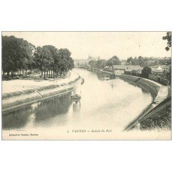 56 VANNES. Embarcation Entrée du Port. tampon Militaire 1915