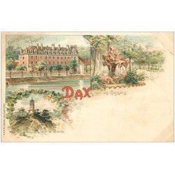 carte postale ancienne 40 DAX. Baignots, Geysers et Tour de Borda vers 1900