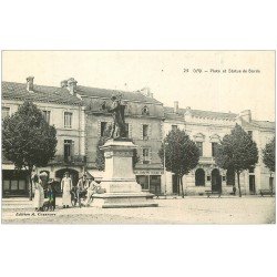 carte postale ancienne 40 DAX. Place et Statue de Borda