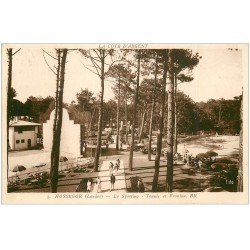 carte postale ancienne 40 HOSSEGOR. Sporting. Tennis et Fronton 1949