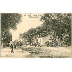 carte postale ancienne 40 LABOUHEYRE. La Gare du Midi avec Train et Locomotive à vapeur