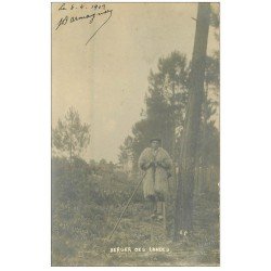 carte postale ancienne 40 LANDES. Berger sur échasses 1902. Vieux métiers Campagne. Comme carte-photo