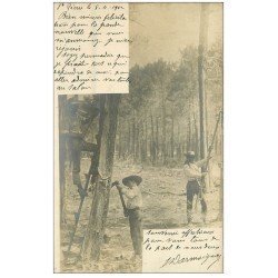 40 LANDES. Résiniers récolte de la Gemme. Vieux métiers dans la Forêt 1902