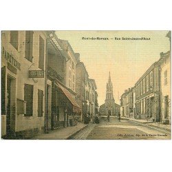40 MONT-DE-MARSAN. Poste Papeterie rue Saint-Jean-d'Aout. Supebe Carte toilée 1915