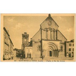 carte postale ancienne 40 SAINT-SEVER-SUR-ADOUR. Eglise Rue des Arceaux