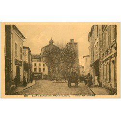 carte postale ancienne 40 SAINT-SEVER-SUR-ADOUR. Place des Platanes