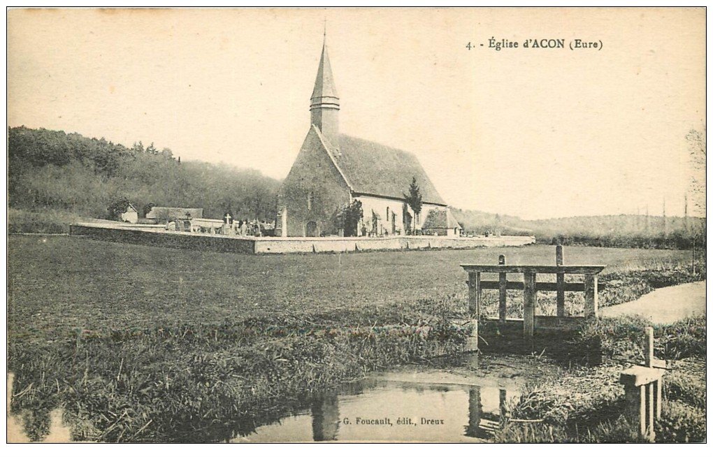 carte postale ancienne 27 ACON. L'Eglise