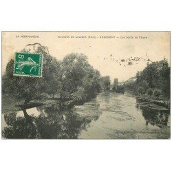 carte postale ancienne 27 ACQUIGNY. Bords de l'Eure 1911