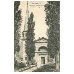 carte postale ancienne 27 ACQUIGNY. L'Eglise animation