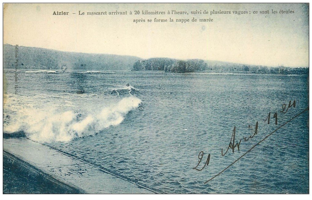 carte postale ancienne 27 AIZIER. Le Mascaret 1924