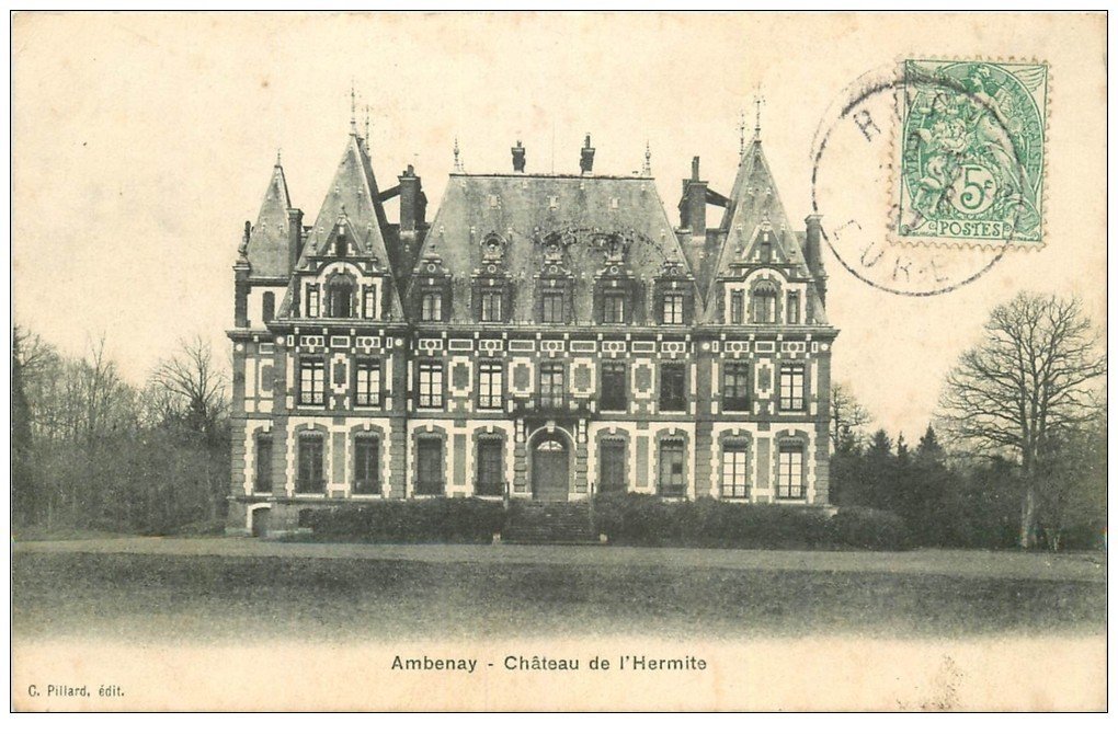 carte postale ancienne 27 AMBENAY. Château de l'Hermite 1907