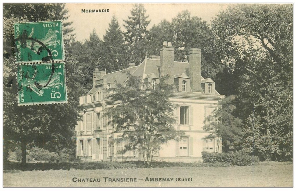 carte postale ancienne 27 AMBENAY. Château Transière 1914
