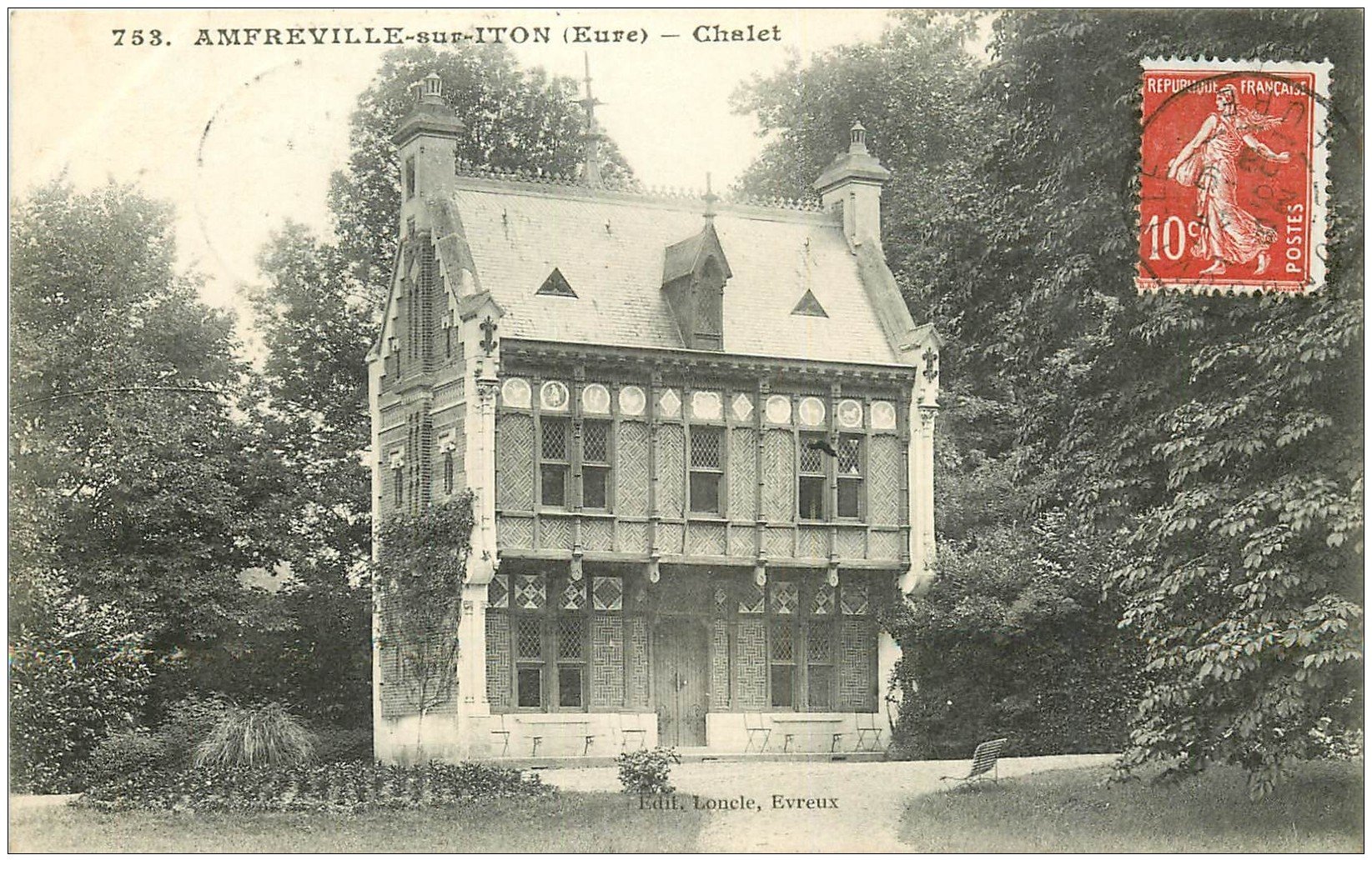 carte postale ancienne 27 AMFREVILLE-LA-CAMPAGNE. Le Chalet 1908