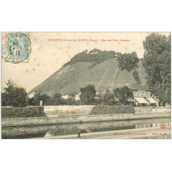 carte postale ancienne 27 AMFREVILLE-SOUS-LES-MONTS. Côte des des Deux Amants 1906