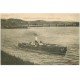 carte postale ancienne 27 AMFREVILLE-SOUS-LES-MONTS. Le Barrage et Bateau 1915