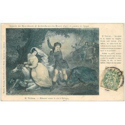 carte postale ancienne 27 AMFREVILLE-SOUS-LES-MONTS. Légende des Deux Amants. Edmond sauve Caliste 1907