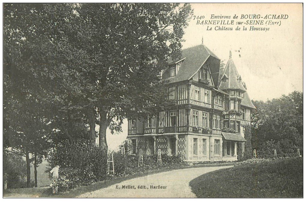 carte postale ancienne 27 BARNEVILLE-SUR-SEINE. Château de la Houssaye
