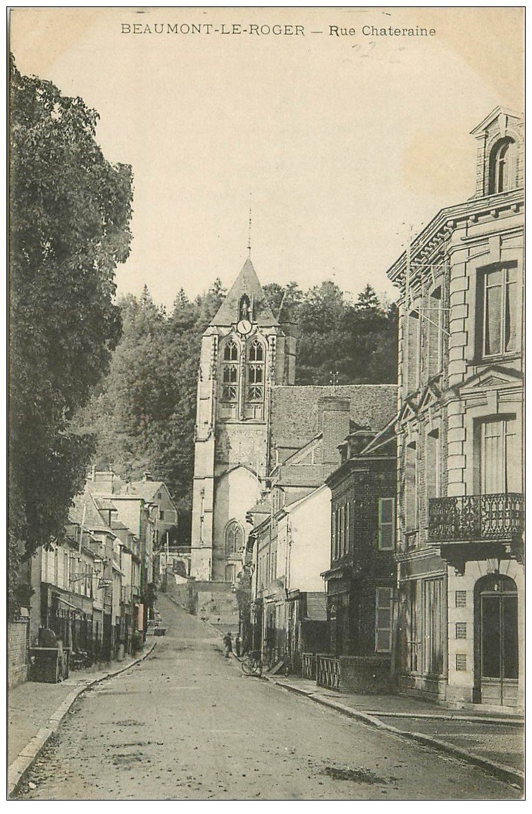 carte postale ancienne 27 BEAUMONT-LE-ROGER. Rue Chateraine