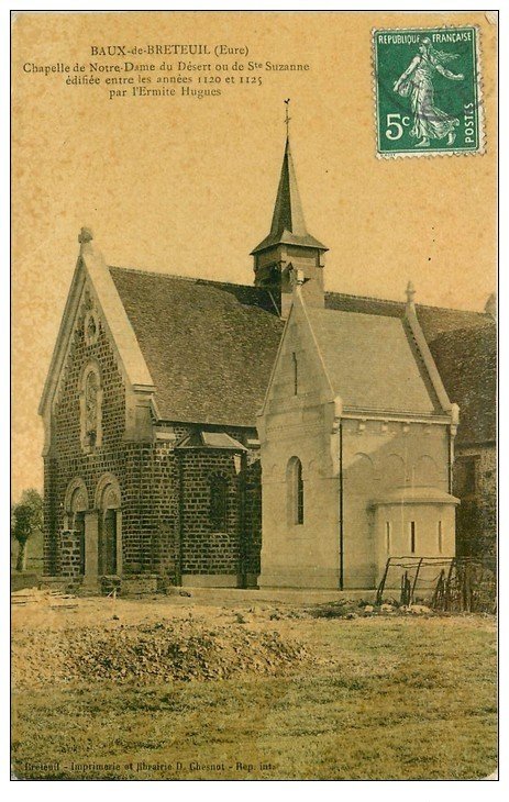 carte postale ancienne 27 BAUX-DE-BRETEUIL. Chapelle Notre-Dame du Désert 1908