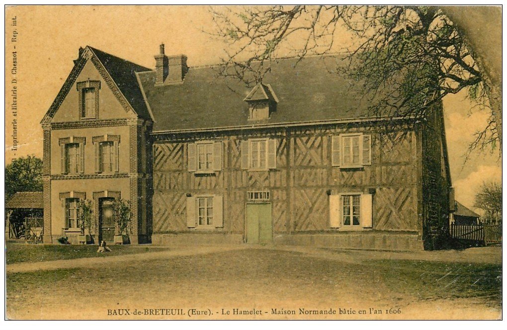 carte postale ancienne 27 BAUX-DE-BRETEUIL. Maison Normande le Hamelet