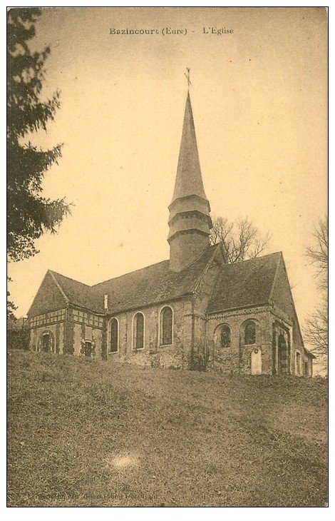 carte postale ancienne 27 BAZINCOURT. L'Eglise