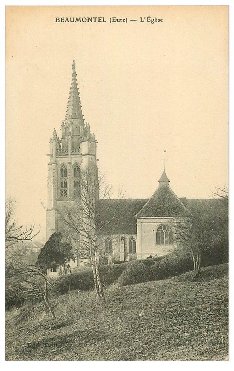 carte postale ancienne 27 BEAUMONTEL. L'Eglise
