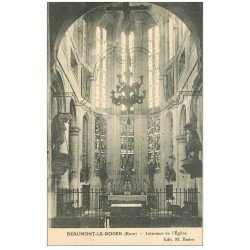 carte postale ancienne 27 BEAUMONT-LE-ROGER. Eglise intérieur