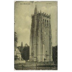 carte postale ancienne 27 BEC-HELLOUIN. La Tour 1908. Etat moyen...
