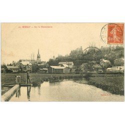 carte postale ancienne 27 BERNAY. Charentonne Pêcheur à la ligne