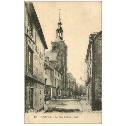 carte postale ancienne 27 BERNAY. La Rue Thiers 1925