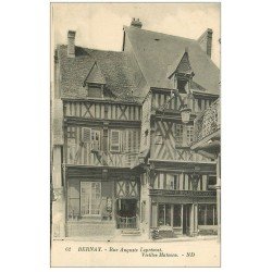 carte postale ancienne 27 BERNAY. Rue Auguste Leprévost magasin Chaussures Pasquignon