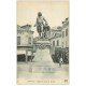 carte postale ancienne 27 BERNAY. Statue Jacques Daviel Café Moussel