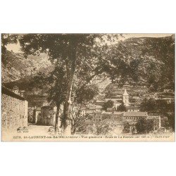 carte postale ancienne 07 SAINT-LAURENT-LES-BAINS. Route de la Bastide 1931