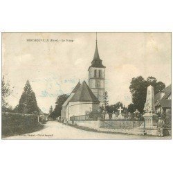 carte postale ancienne 27 BERTHOUVILLE. Le Bourg et son Cimetière 1936