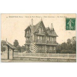 carte postale ancienne 27 BEUZEVILLE. Chalet Lemonnier (Le Petit Clos) 1909 Route Pont-l'Evêqu