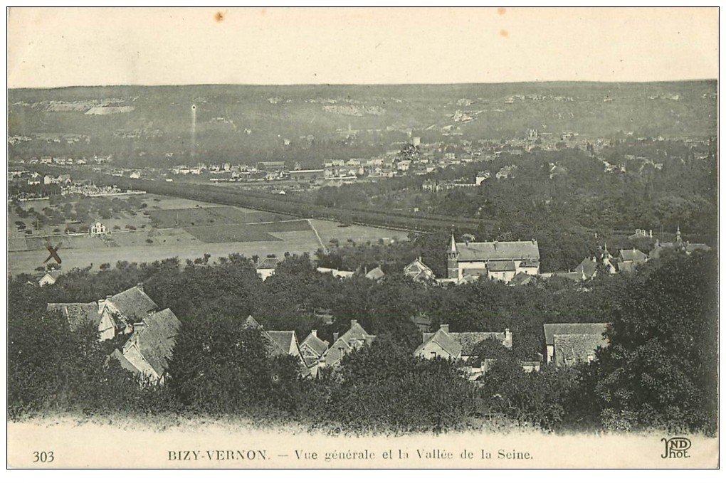 carte postale ancienne 27 BIZY-VERNON. Vallée de la Seine 1924
