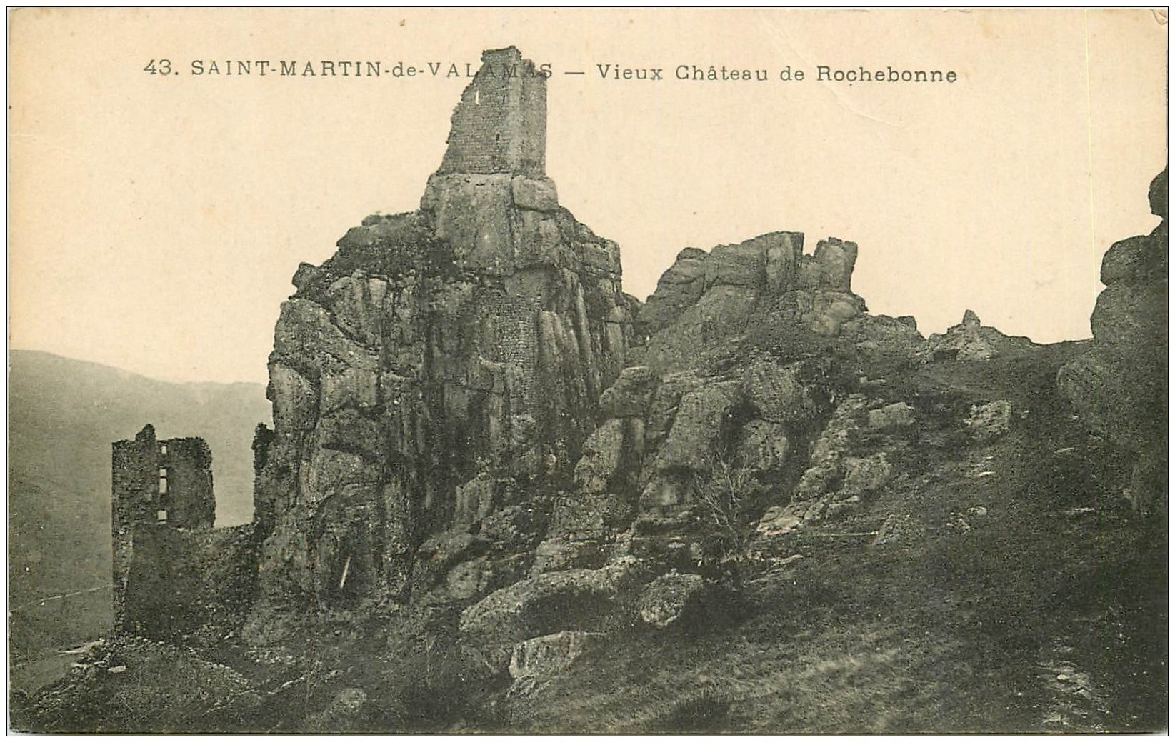 carte postale ancienne 07 SAINT-MARTIN-DE-VALAMAS. Château de Rochebonne