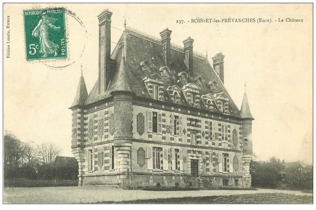 carte postale ancienne 27 BOISSET-LES-PREVANCHES. Le Château 1910