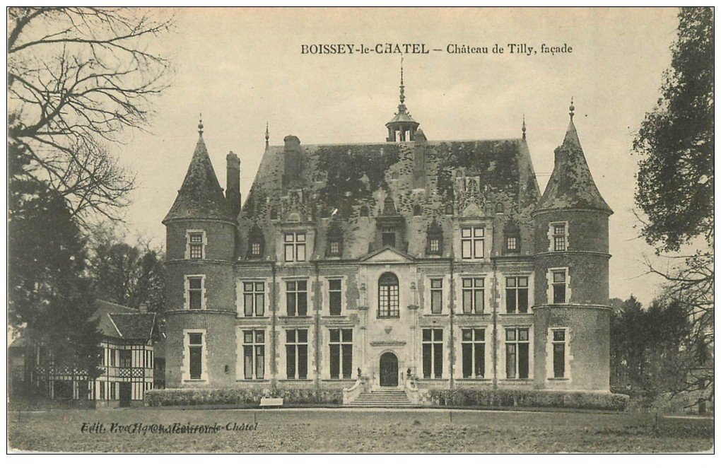 carte postale ancienne 27 BOISSEY-LE-CHATEL. Château Tilly-du-Boulay 1917