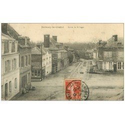 carte postale ancienne 27 BOISSEY-LE-CHATEL. Route de Saint-Léger 1919 Café du Commerce