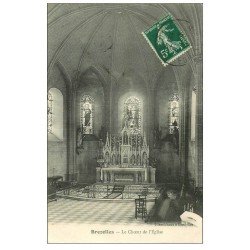 carte postale ancienne 27 BREZOLLES. Choeur de l'Eglise 1912