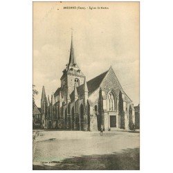 carte postale ancienne 27 BRIONNE. Eglise Saint-Martin animation
