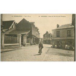 carte postale ancienne 27 BRIONNE. Place du Marché aux Poissons 1912