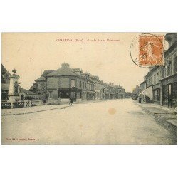 carte postale ancienne 27 CHARLEVAL. Monument Grande-rue 1923