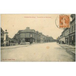 carte postale ancienne 27 CHARLEVAL. Monument Grande-rue 1923