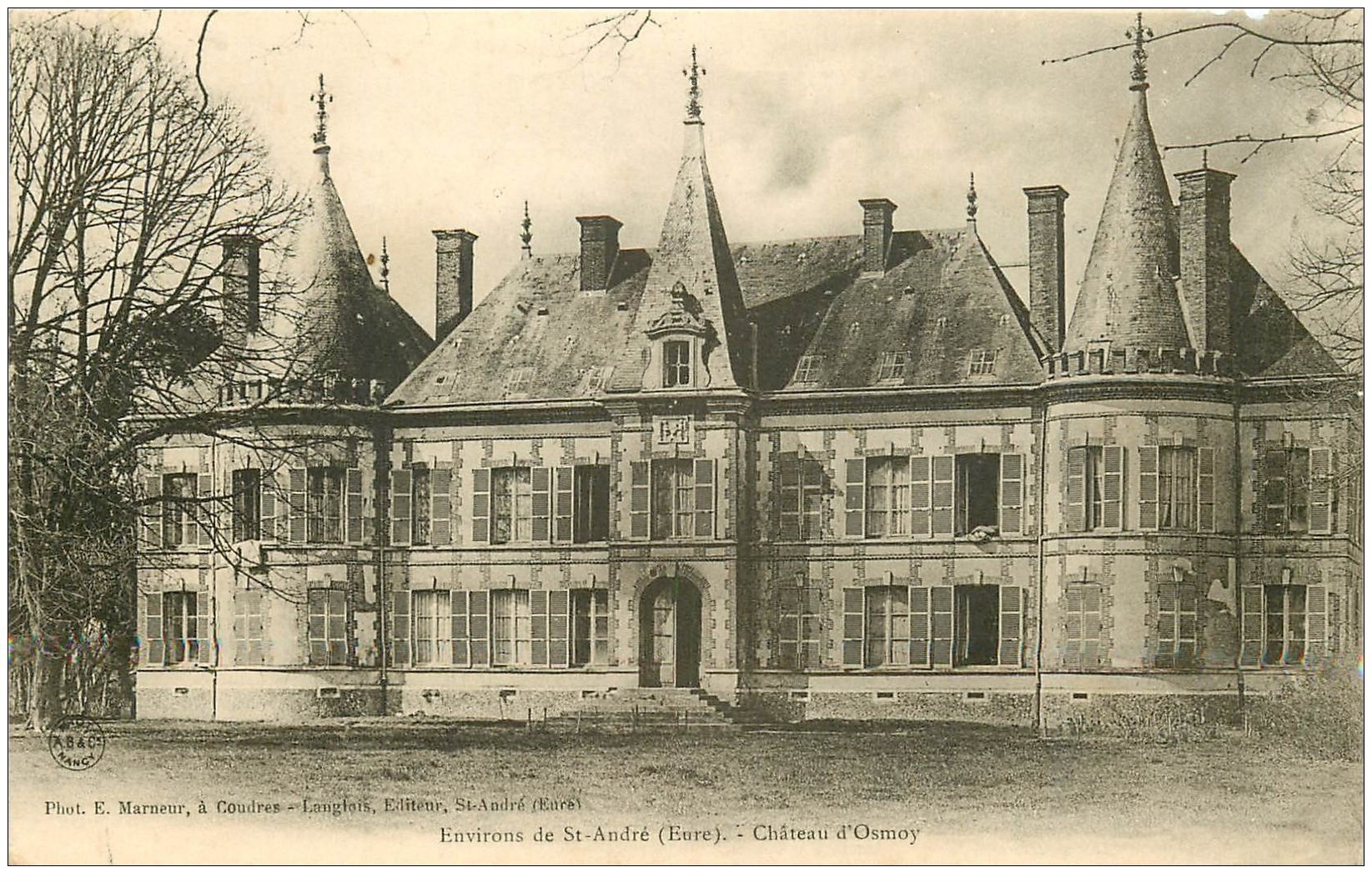 carte postale ancienne 27 CHATEAU D'OSMOY près Saint-André